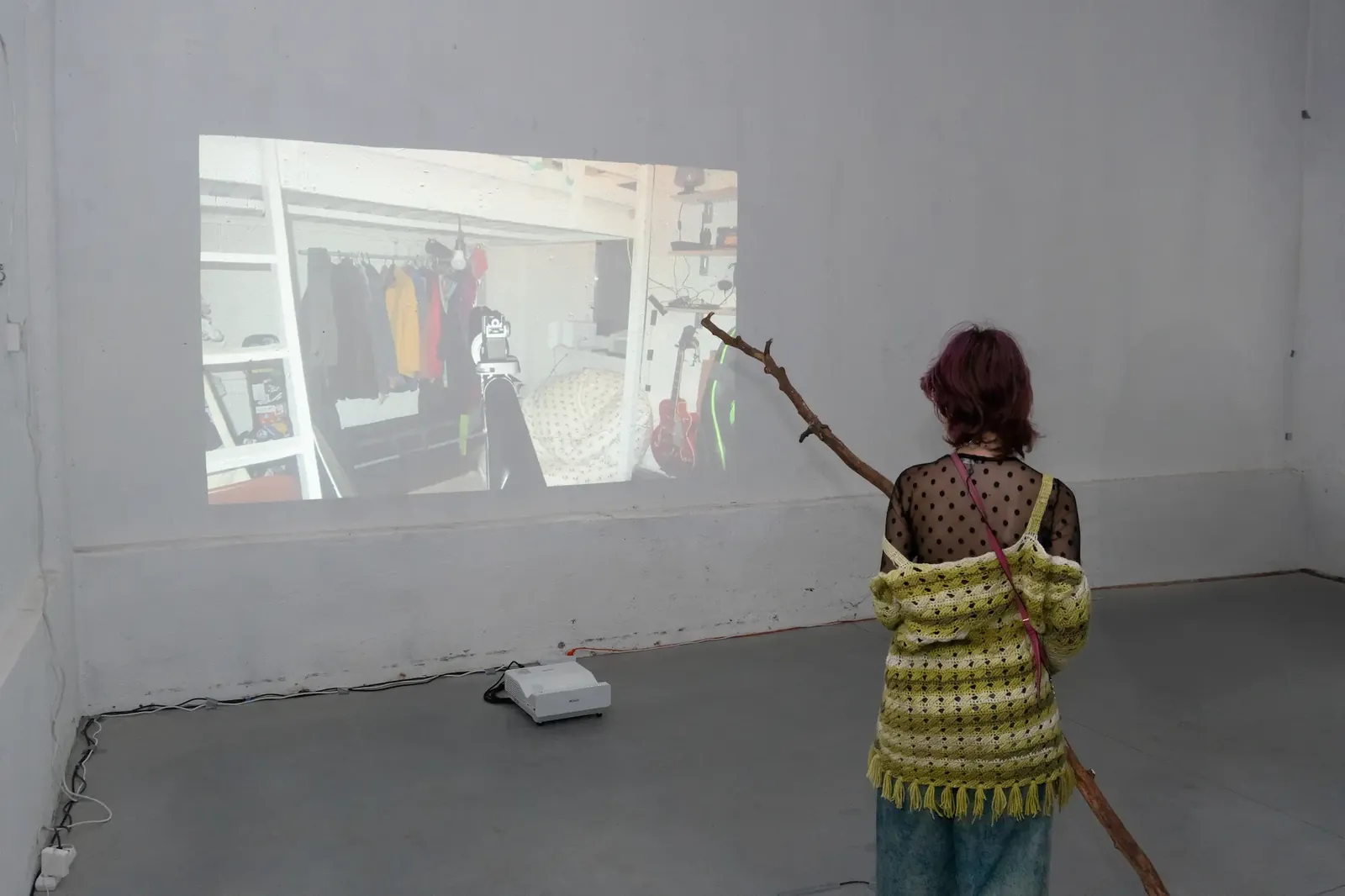 The installation seen from across the room.